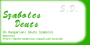 szabolcs deuts business card